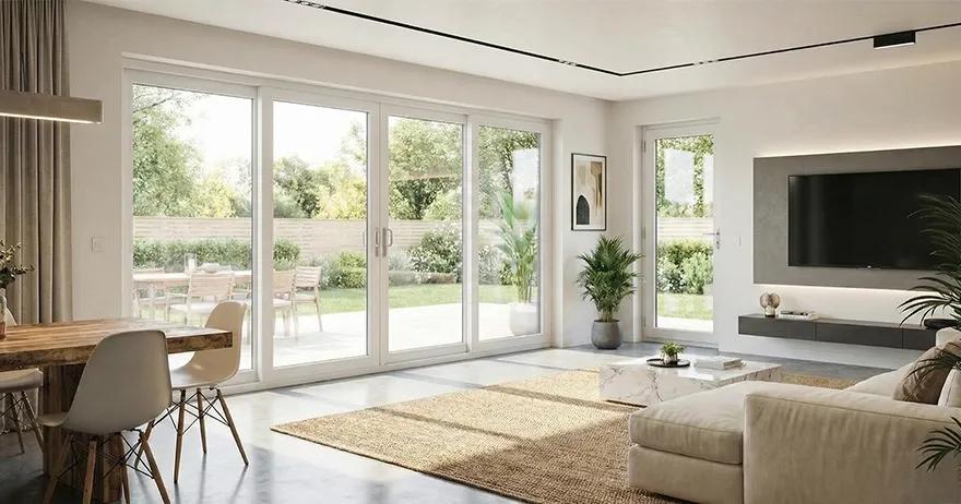 Large sliding window apartment view